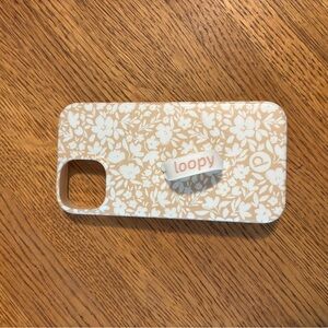 Loopy Case Floral Tan and White Phone Case